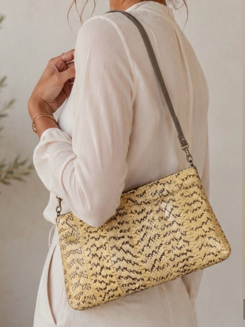 Vintage ÉLANO Snake Skin Shoulder Bag by Durabilt - Made in Canada - 70’s